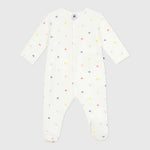 Fluwelen babypyjama met hartjesprint