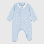 Petit Bateau | Katoenen babypyjama met kraag met walvisprint