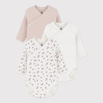 Petit Bateau 3 Bodies Geboorte Lange Mouwen - Multicolor