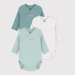 Petit Bateau 3 Bodies Geboorte Lange Mouwen - Multicolor