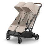 Poussette Uppababy Minu Duo Ada, cadre Carbon, en sable, avec cuir brun châtaigne, neuve