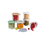 Béaba Set Van 6 Glazen Bewaarpotjes 250 Ml - Natural Color Mix