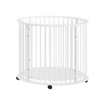 Jaxx Dino ronde babybox Ø 90 cm op wielen - Wit