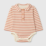 Snug Romper Met Kraag - Donkerroze