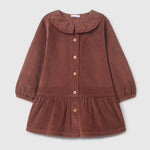 Laranjinha Ribfluwelen Jurk - Bordeaux