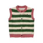 Sproet & Sprout Gebreid Vest Strepen - Deep Green