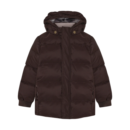 Gesteppte einfarbige Jacke - Coffee Bean