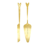 Zusss Cake Server and Knife - Made With Love Heart Gold