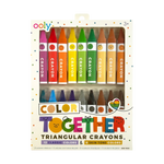 Ooly - Color Together - Driehoekige Wasco's - 12 Klassieke Kleuren - 6 Huidskleuren