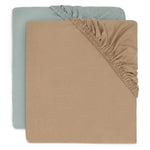 Jollein - Hoeslaken Jersey 60x120cm - 2pack - Sea Green / Biscuit