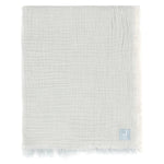 Jollein Hydrofiel Wiegdeken 75x100cm Fringe Stripe - Sea Green/Ivory