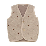 Huttelihut Merinowollen Vest Zonder Mouwen Met Geborduurde Hartjes