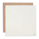Jollein 2 Hydrophile Tücher Aus Bambusbaumwolle 115x115 - Biscuit/Ivory