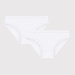 Petit Bateau Set Van 2 Witte Meisjesonderbroeken