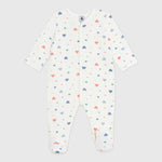 Petit Bateau Fluwelen Babypyjama Met Hartjesprint