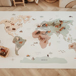 Play&Go Speeltapijt Puzzel - Eevaa 2In1 Puzzelmat/Opbergbox - Worldmap Colour Design