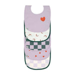 Slabbetjes 5 Pack 3-18M - Happy Rascals Heart Lavender