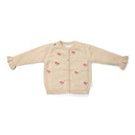 Little Dutch Gebreide Cardigan - Sand Met Bloemetjes