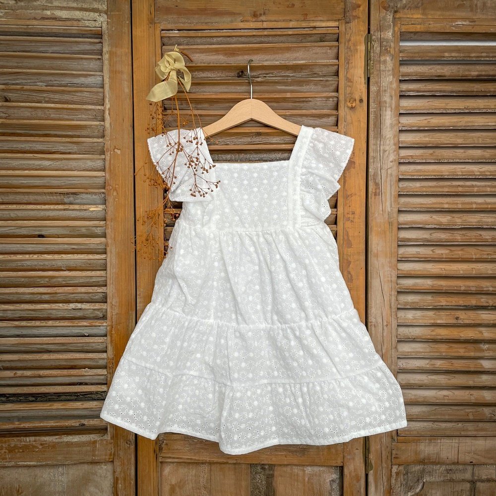 Broderie Anglaise Mama Jurk A&J Jurkje In Broderie Anglaise Wit