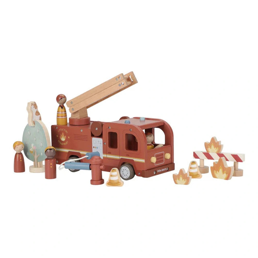 Little Dutch Houten Brandweerwagen Set - Essentials