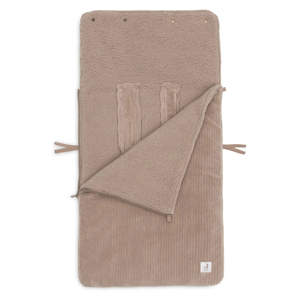 Jollein Voetenzak Groep 0+ 3/5punts - Cloudy Rib - Milky Coffee