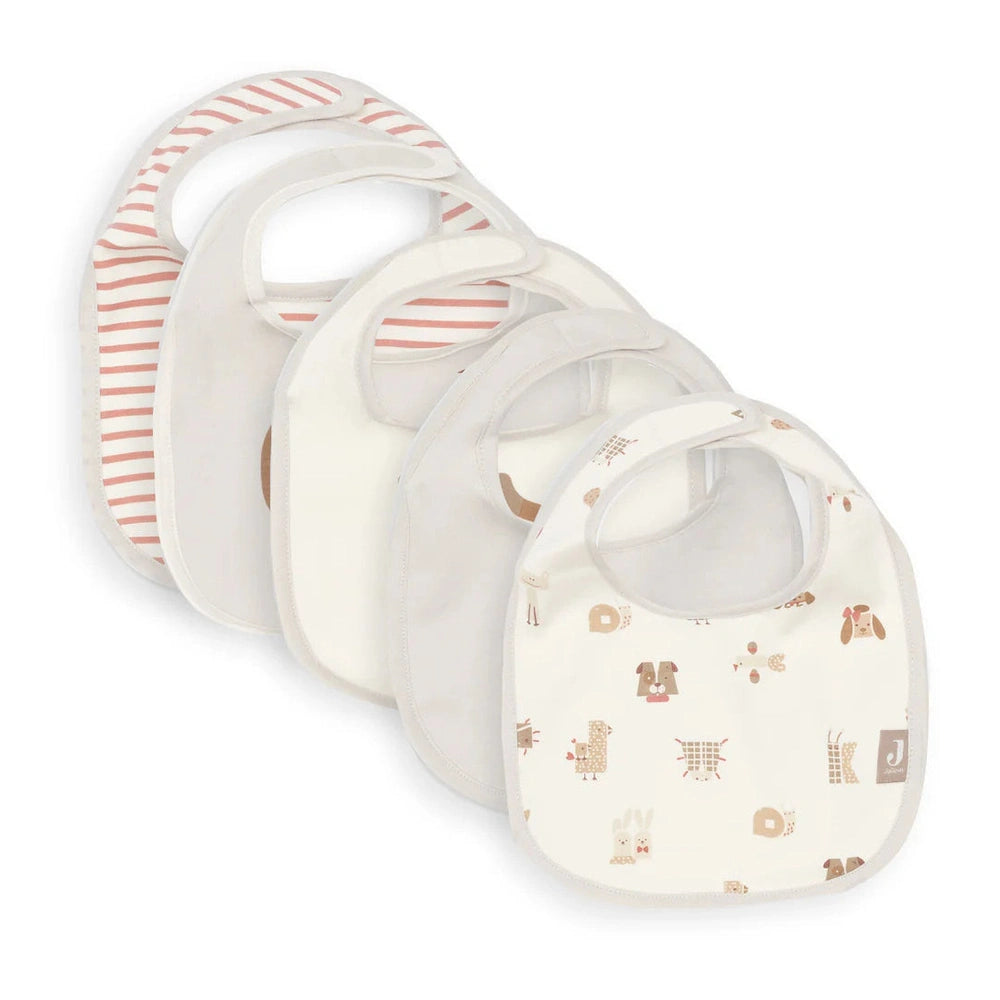 Jollein Slabbetjes Waterproof 5-pack - Animal Friends