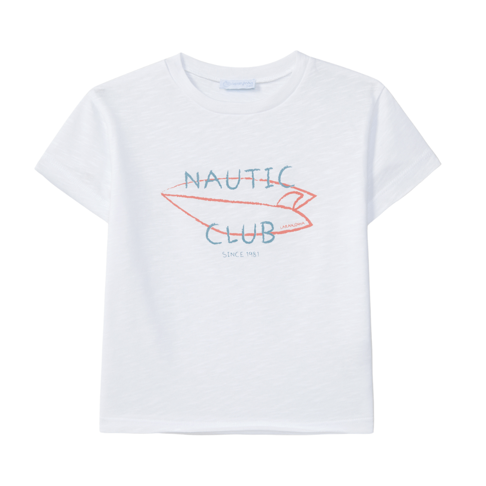 Laranjinha Katoenen Basic T-Shirt Voor Baby's - White