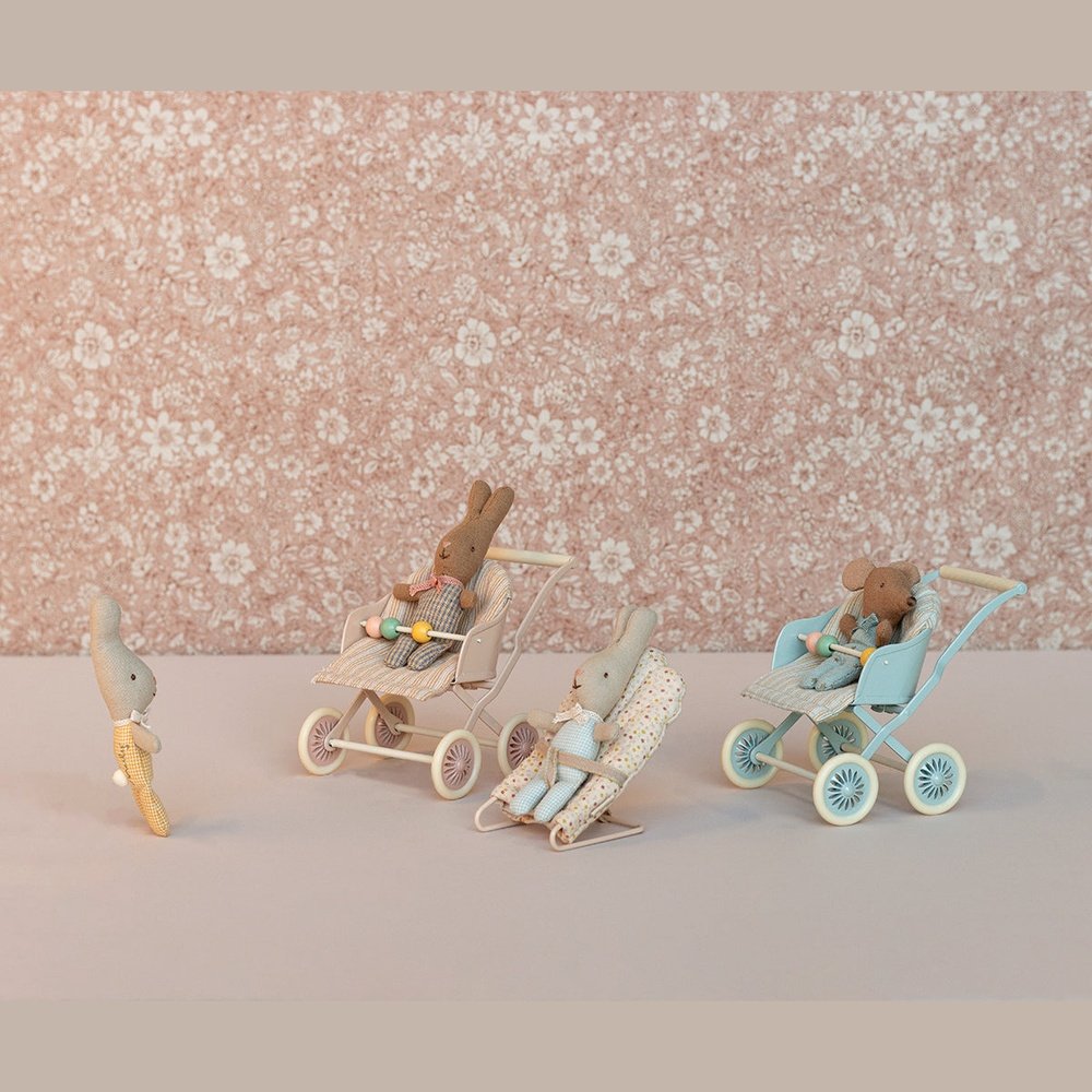 Maileg | Kinderwagen - Rose - Baby Muis