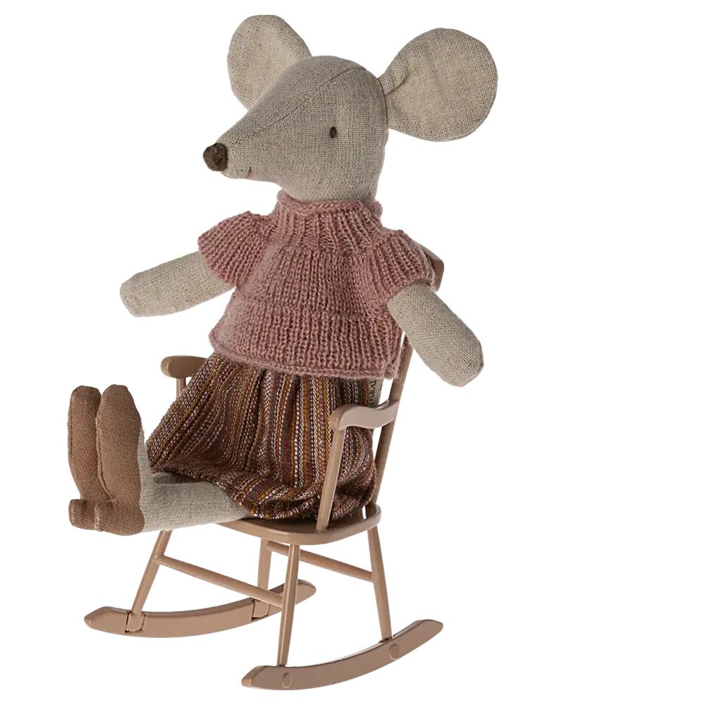 Maileg | Miniatuur Rocking Chair - Dark Powder - Muis