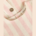 Minymo Jurk Korte Mouw Gestreept Silver Pink