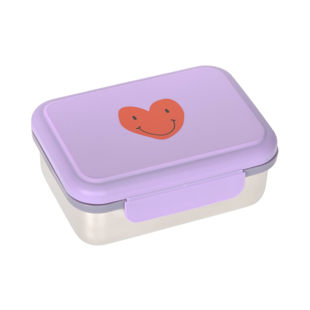 Lässig Lunchbox / Brooddoos Roestvrij Staal Little Gang - Heart Lilac
