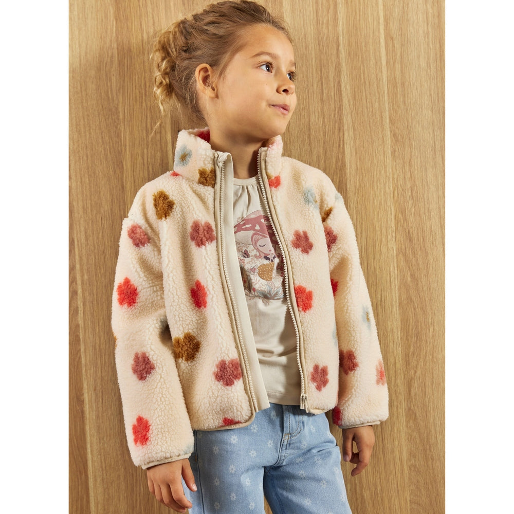 Minymo Fleece Jas - Flowers
