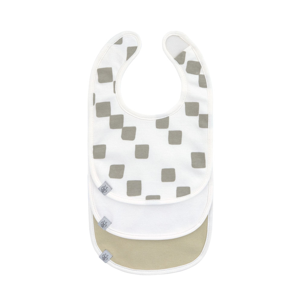 Lässig Set van 3 Slabbetjes Newborn - Happy Fruits, light kaki