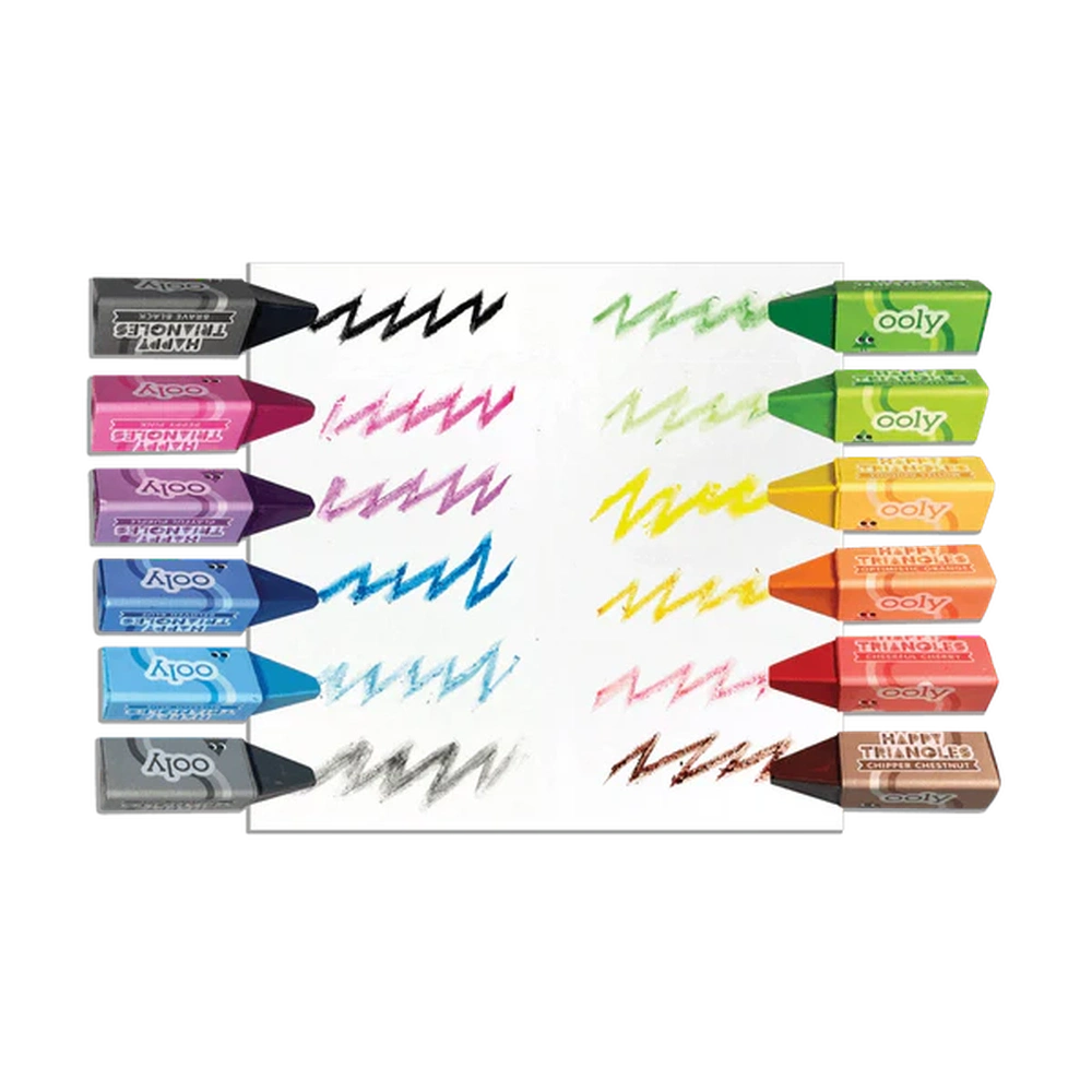 Ooly Vrolijke Jumbo Driehoekskrijtjes | Set Van 12