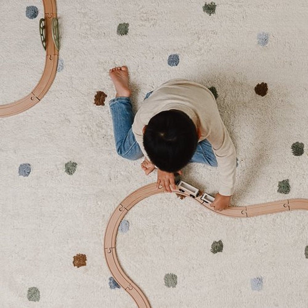 Little Dutch Vloerkleed Kinderkamer 120x170cm - Stippen Blauw