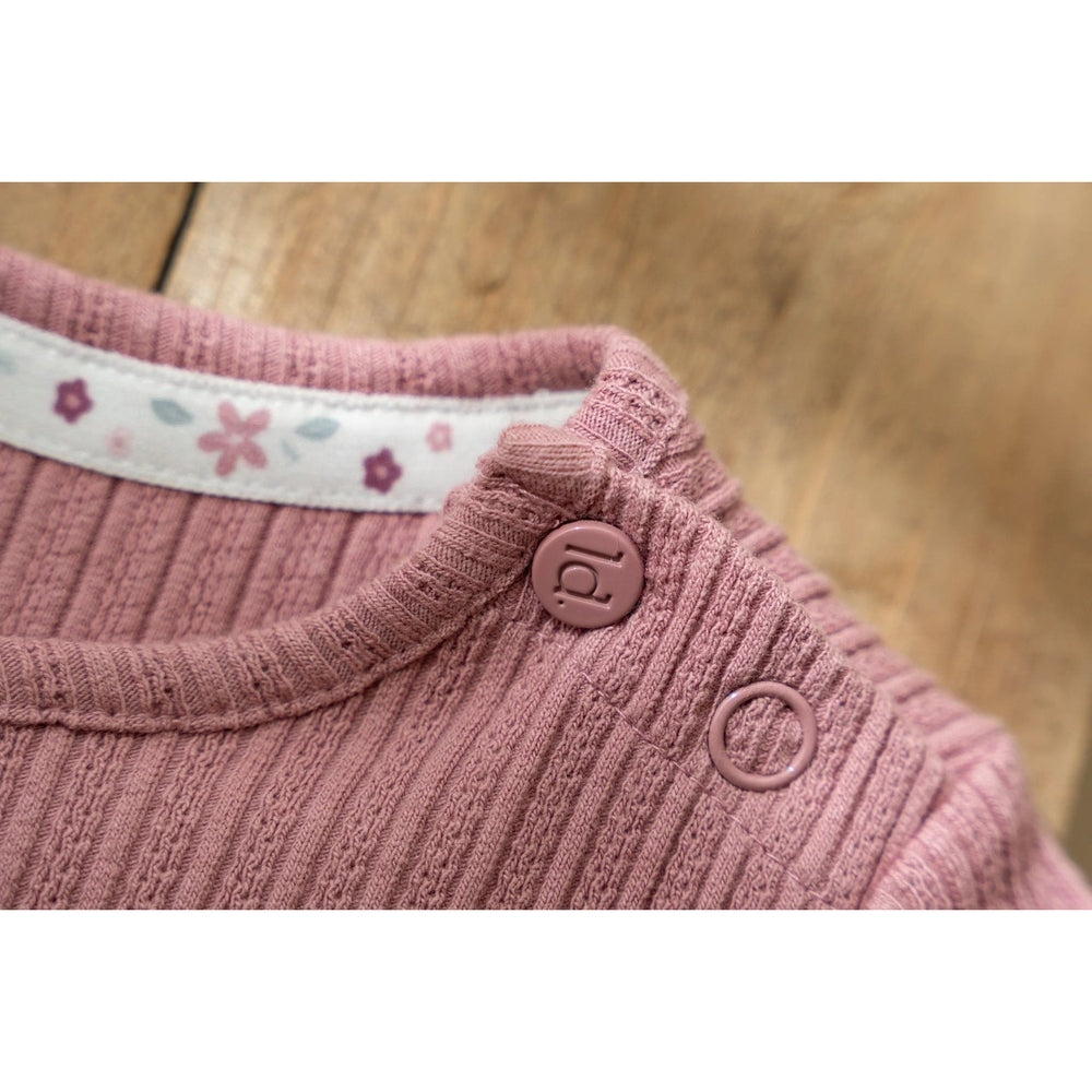 Little Dutch T-shirt Lange Mouwen Uit Biokatoen - Flower/Rouge