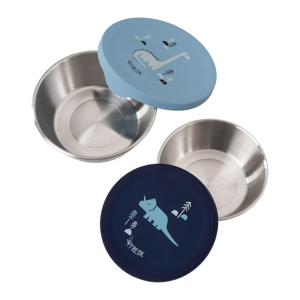 Boîte à snacks inox Fresk 2 pcs - Dino