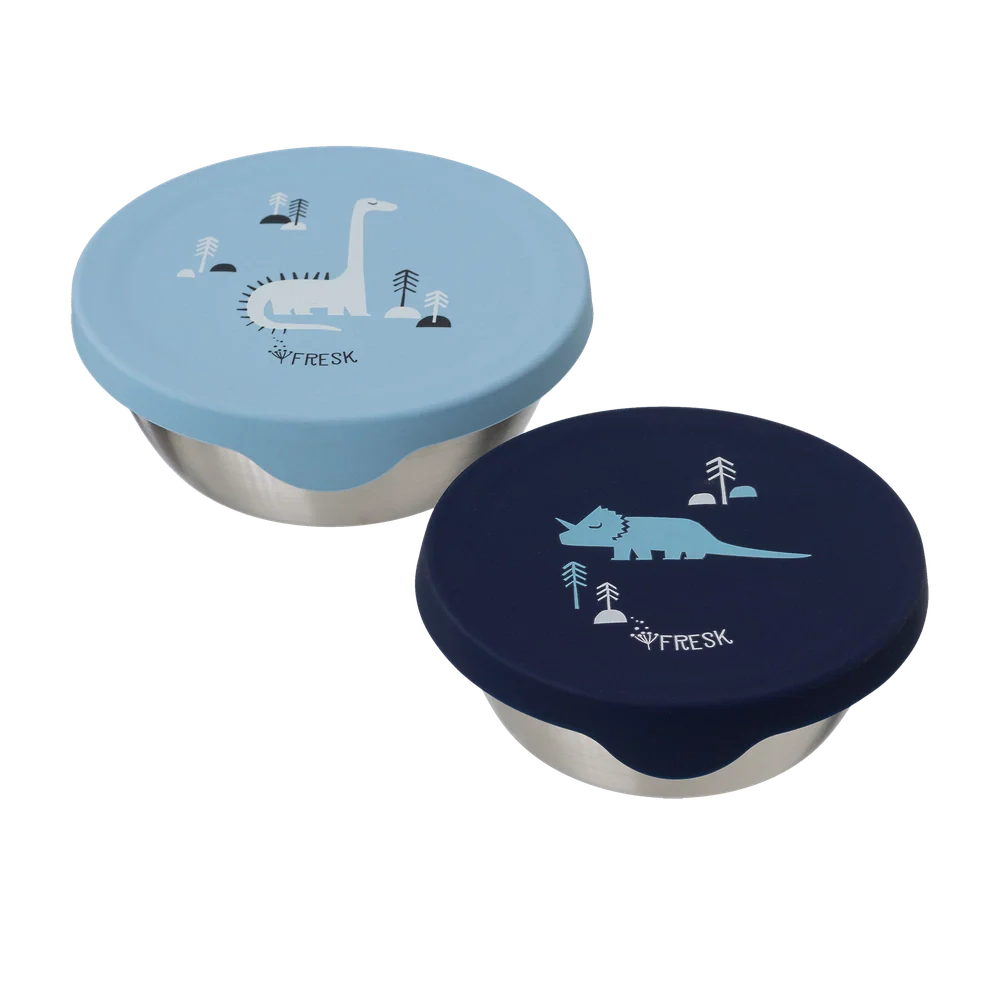 Boîte à snacks inox Fresk 2 pcs - Dino