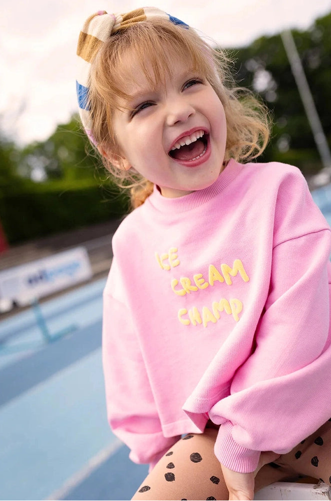Sproet & Sprout Boxy Batman Mouw Ice Cream Champ Pink