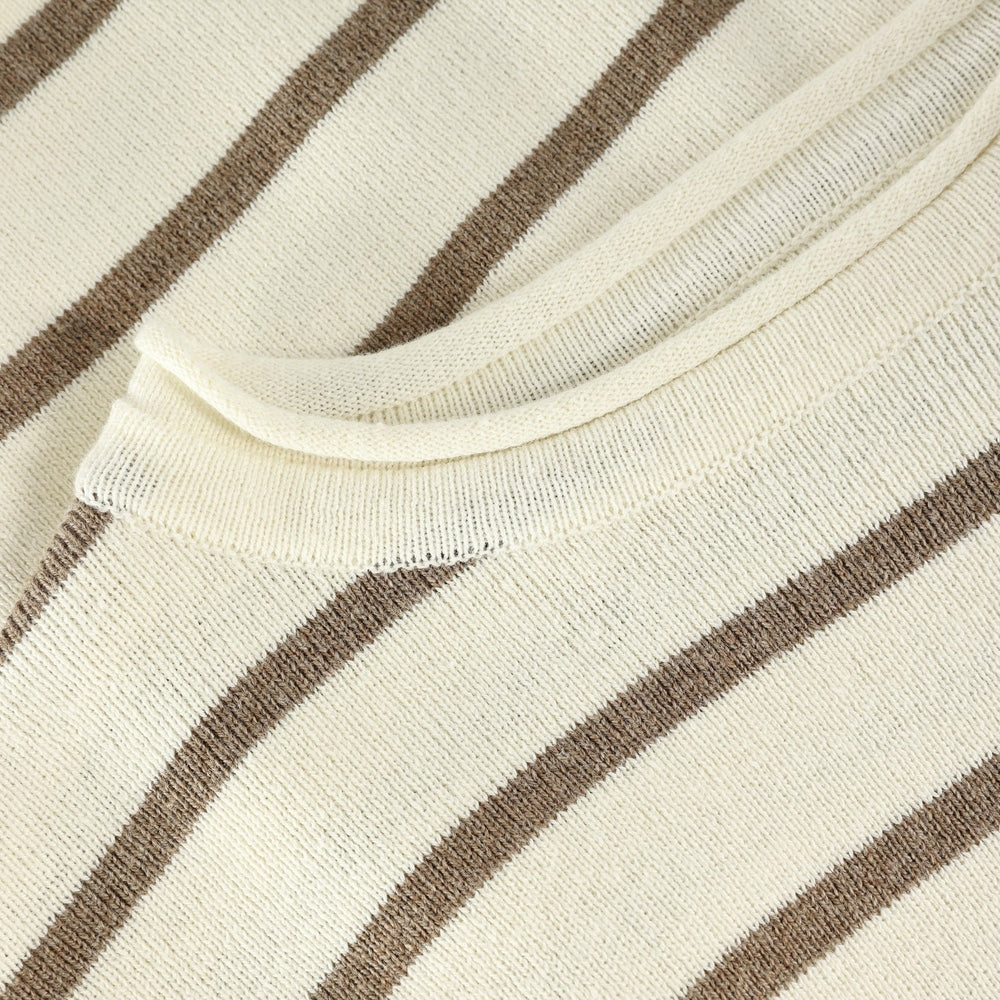 Huttelihut Gebreide Pullover met Strepen – Comfortabel Kindertruitje – Brown