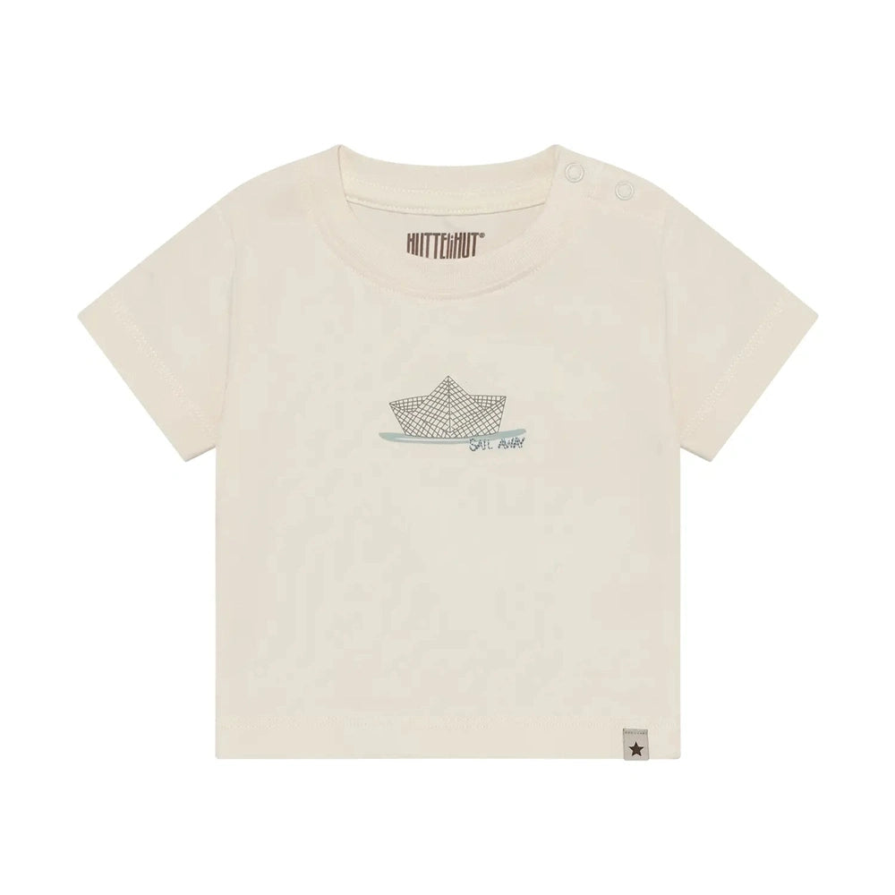 Huttelihut T-shirt met Korte Mouwen – Zacht Basic Kinder T-shirt – White