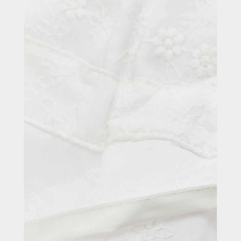 Huttelihut Geborduurd Zomerhoedje – Schattig Babyzonnehoedje – White