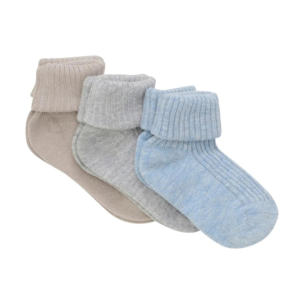 Minymo Babysokken Rib 3-pack Winter Sky