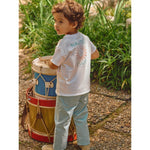 Laranjinha Katoenen T-Shirt Voor Kinderen "Nautic Club" - Off-White