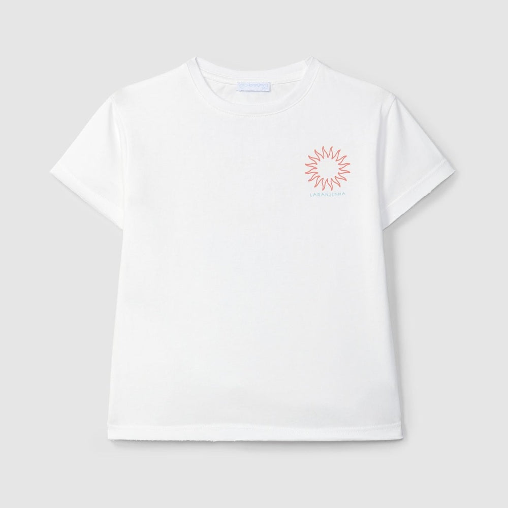 Laranjinha Katoenen T-Shirt Voor Kinderen "Nautic Club" - Off-White