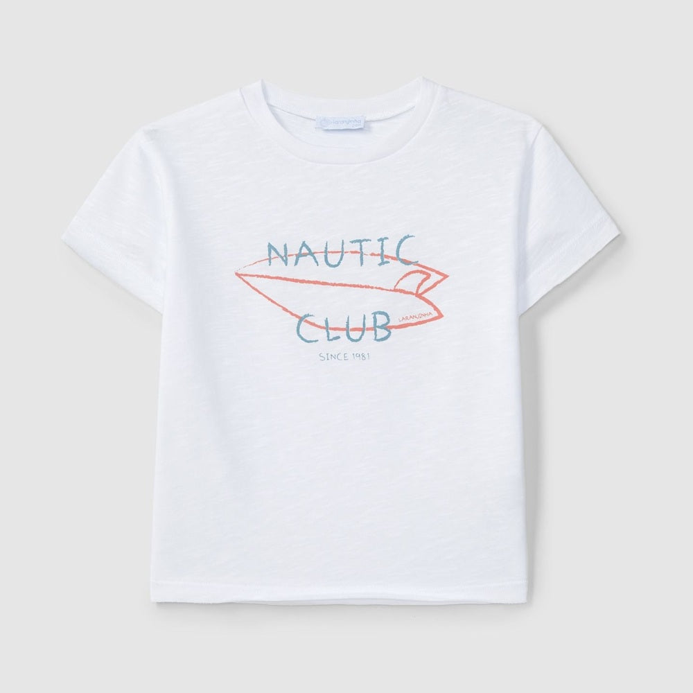 Laranjinha Katoenen Basic T-Shirt Voor Baby's - White