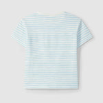 Laranjinha Gestreept Katoenen T-Shirt Voor Kinderen - Turquoise