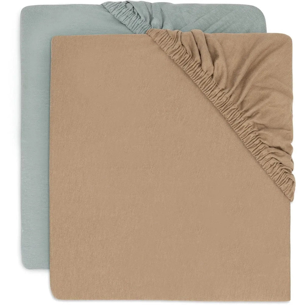 Jollein Hoeslaken Sea Green / Biscuit 2pack 70/75x140/150cm