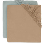 Jollein Hoeslaken Sea Green / Biscuit 2pack 70/75x140/150cm