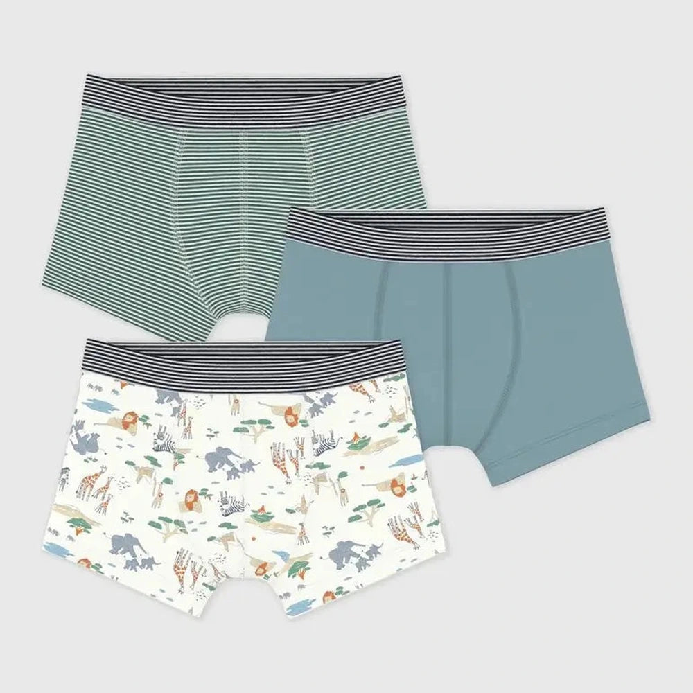 Petit Bateau Setje van katoenen boxershorts met savanneprint voor kinderen